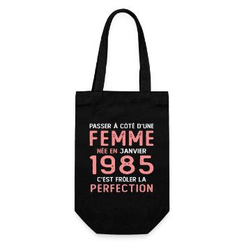 Cadeau D'anniversaire Femme Née En Janvier 1985 - Sac à bouteille - noir - Devant