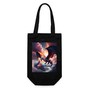Dragon flying over the mountains - Gift Bag for Bottles - black - Front