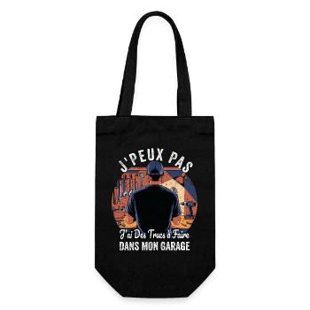 Dad Handyman Humor Gift Garage DIY - Gift Bag for Bottles - black - Front