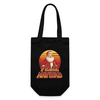 Feliz Navidad Nikolaus für Weihnachtsfeier - Geschenkbeutel für Flaschen - Schwarz - Vorne