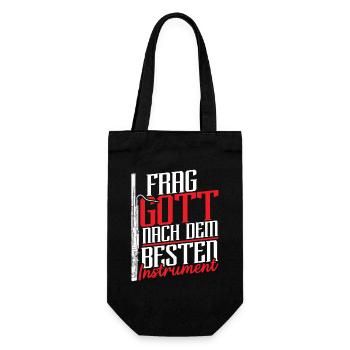 Frag Gott Nach Dem Besten Instrument Fagott - Geschenkbeutel für Flaschen - Schwarz - Vorne