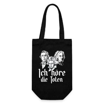 Ich höre die Toten Komponisten Klassische Musik - Geschenkbeutel für Flaschen - Schwarz - Vorne