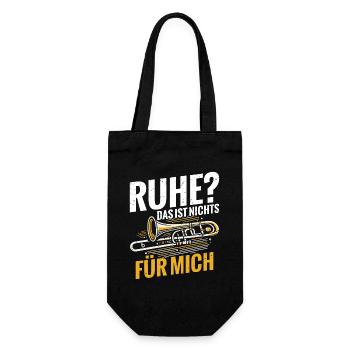 Posaune Ruhe? Das Ist Nichts Für Mich - Geschenkbeutel für Flaschen - Schwarz - Vorne
