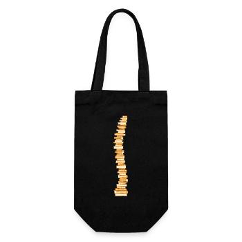 Books Spine Backbone Bookworm Bookworm - Gift Bag for Bottles - black - Front