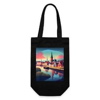 A town in Denmark - Gift Bag for Bottles - black - Front