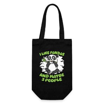 Ich mag Pandas und vielleicht 3 Leute Freund Liebhaber - Geschenkbeutel für Flaschen - Schwarz - Vorne