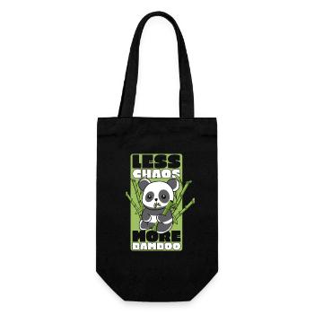 Less Chaos More Bamboo Panda Bear Friend Lover - Gift Bag for Bottles - black - Front