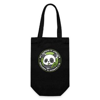 99% Bambus 1% Ehrgeiz Panda Bär Freund Liebhaber - Geschenkbeutel für Flaschen - Schwarz - Vorne