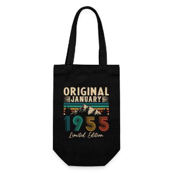 Cadeau D'anniversaire Nées En Janvier 1955 - Sac à bouteille - noir - Devant