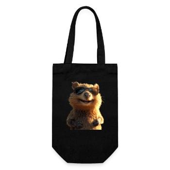 Quokka Be Quokka Happy Australien Lächeln Quokkas - Geschenkbeutel für Flaschen - Schwarz - Vorne