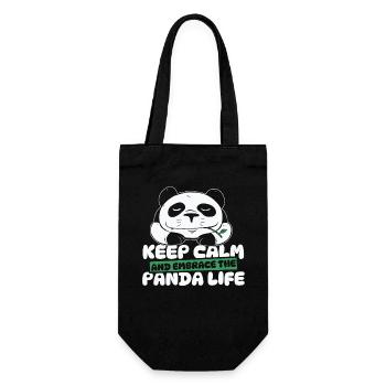 Restez calme et embrassez la vie de panda Panda Bear - Sac à bouteille - noir - Devant