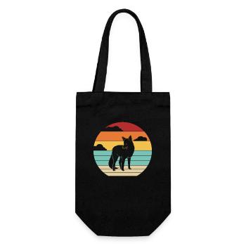 Retro Canidae Caninae Rotfuchs Fuchs Liebhaber Fuchs - Geschenkbeutel für Flaschen - Schwarz - Vorne