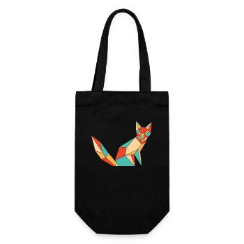 Retro Caninae Red Fox Canidae Fox Lover Fox - Gift Bag for Bottles - black - Front