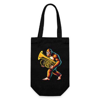 Yeti Gorilla with Euphonium - Gift Bag for Bottles - black - Front
