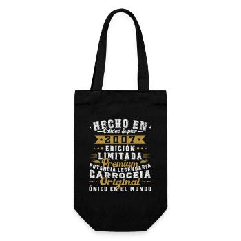 Fabriqué en 2007 18e anniversaire Vintage Gift - Sac à bouteille - noir - Devant