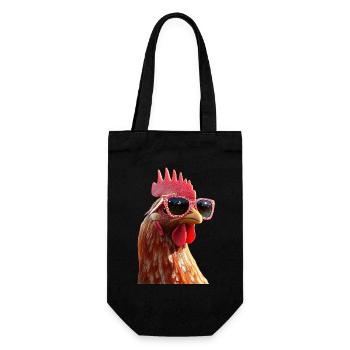 Poulet Poulet Poule Ferme Fermier Poulets mignons - Sac à bouteille - noir - Devant