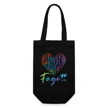 Fagott Herz Design für Fagottisten - Geschenkbeutel für Flaschen - Schwarz - Vorne