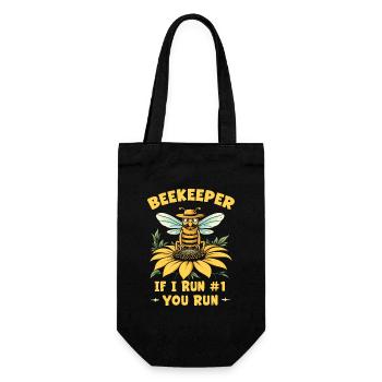 Honig Honigbiene Bienen Bienenstock Imkerzubehör - Geschenkbeutel für Flaschen - Schwarz - Vorne