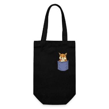 Fuchs Brusttasche Canidae Caninae Rotfuchs Fuchs - Geschenkbeutel für Flaschen - Schwarz - Vorne