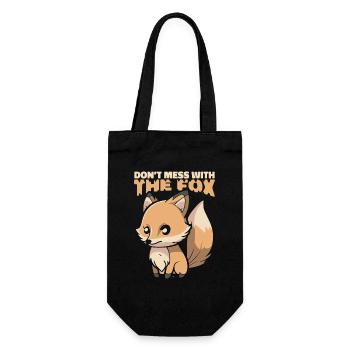 Legen Sie sich nicht mit dem Fuchs an Canidae Caninae Rotfuchs - Geschenkbeutel für Flaschen - Schwarz - Vorne
