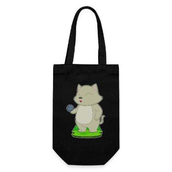 Cat Bowling Bowling Ball - Gift Bag for Bottles - black - Front