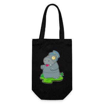 Nilpferd Halloween Zombie - Geschenkbeutel für Flaschen - Schwarz - Vorne