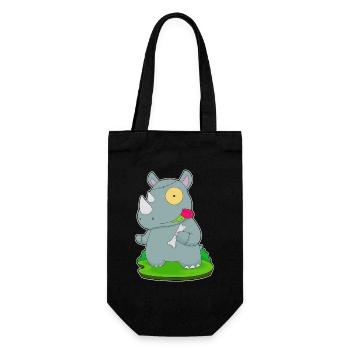 Nashorn Halloween Zombie - Geschenkbeutel für Flaschen - Schwarz - Vorne
