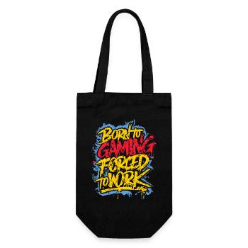 Born to Gaming Forced to Work - Gift Bag for Bottles - black - Front