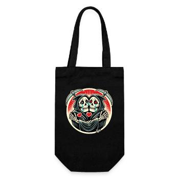 Grim Reaper twins crying and hugging each other - Gift Bag for Bottles - black - Front