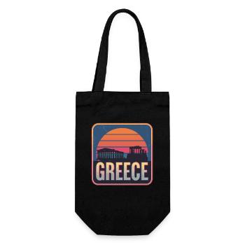 Griechenland Griechisch Ägäischen Ionischen Meer - Geschenkbeutel für Flaschen - Schwarz - Vorne