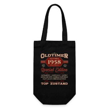 66. Geburtstag Oldtimer Dezember 1958 Jahrgang 58 - Geschenkbeutel für Flaschen - Schwarz - Vorne