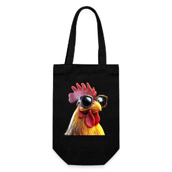 Coq Poulet Papa Poulailler Papa Poulet fermier Poulets - Sac à bouteille - noir - Devant