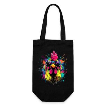 Coq Poulet Papa Poulailler Papa Poulet fermier Poulets - Sac à bouteille - noir - Devant