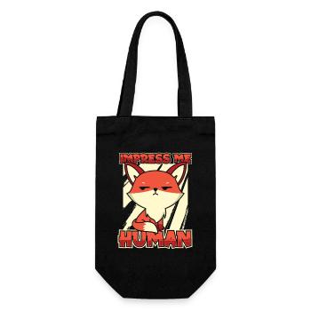 Impress Me Human Caninae Rotfuchs Canidae Fuchs - Geschenkbeutel für Flaschen - Schwarz - Vorne