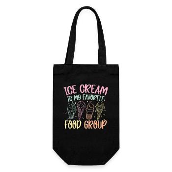 cream is my favorite food - Geschenkbeutel für Flaschen - Schwarz - Vorne