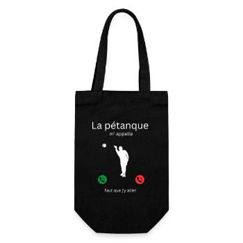 Das Pétanque ruft mich, ich muss gehen! - Geschenkbeutel für Flaschen - Schwarz - Vorne