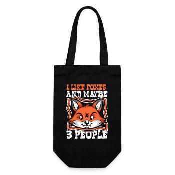 I Like Foxes And Maybe 3 People Canidae Caninae - Gift Bag for Bottles - black - Front