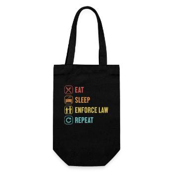 Eat Sleep Enforce Law Repeat Jail Guard - Gift Bag for Bottles - black - Front