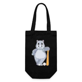 Hippopotamus Baseball Baseball Bat - Gift Bag for Bottles - black - Front