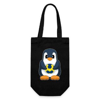 Penguin Handball Player Handball - Gift Bag for Bottles - black - Front
