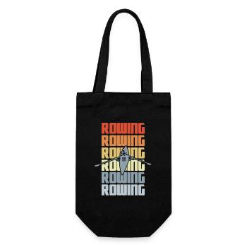 Vintage Rudern - Geschenkbeutel für Flaschen - Schwarz - Vorne