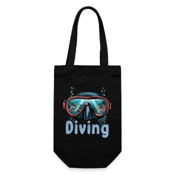Diver für einen Taucher Sporttaucher Schnorchler - Geschenkbeutel für Flaschen - Schwarz - Vorne