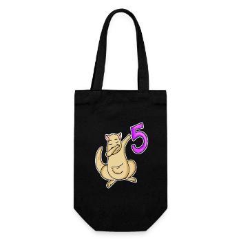 5. Geburtstag Motiv Känguru - 5 jahre - Geschenkbeutel für Flaschen - Schwarz - Vorne