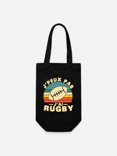 Je peux pas j ai Rugby Humour cadeau - Sac à bouteille - noir