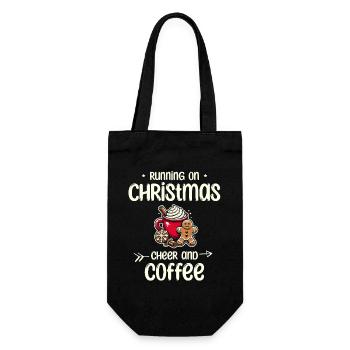 Freuen Weihnachtsstimmung Kaffee Energieliebhaber - Geschenkbeutel für Flaschen - Schwarz - Vorne