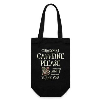 Christmas caffeine please and thank you Holiday wishes - Gift Bag for Bottles - black - Front