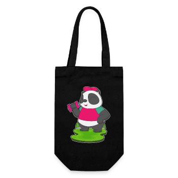 Panda Bodybuilder Musculation avec haltères - Sac à bouteille - noir - Devant