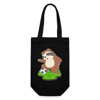 Faultier Fußballspieler Fußball - Geschenkbeutel für Flaschen - Schwarz - Vorne