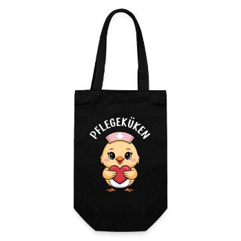 Pflegeküken Krankenpflegerin Altenpflegerin Küken - Geschenkbeutel für Flaschen - Schwarz - Vorne