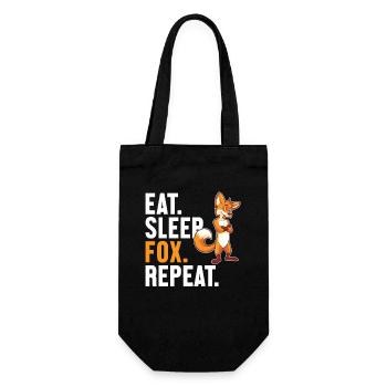 Eat Sleep Fox Repeat Caninae Red Fox Canidae Fox - Gift Bag for Bottles - black - Front